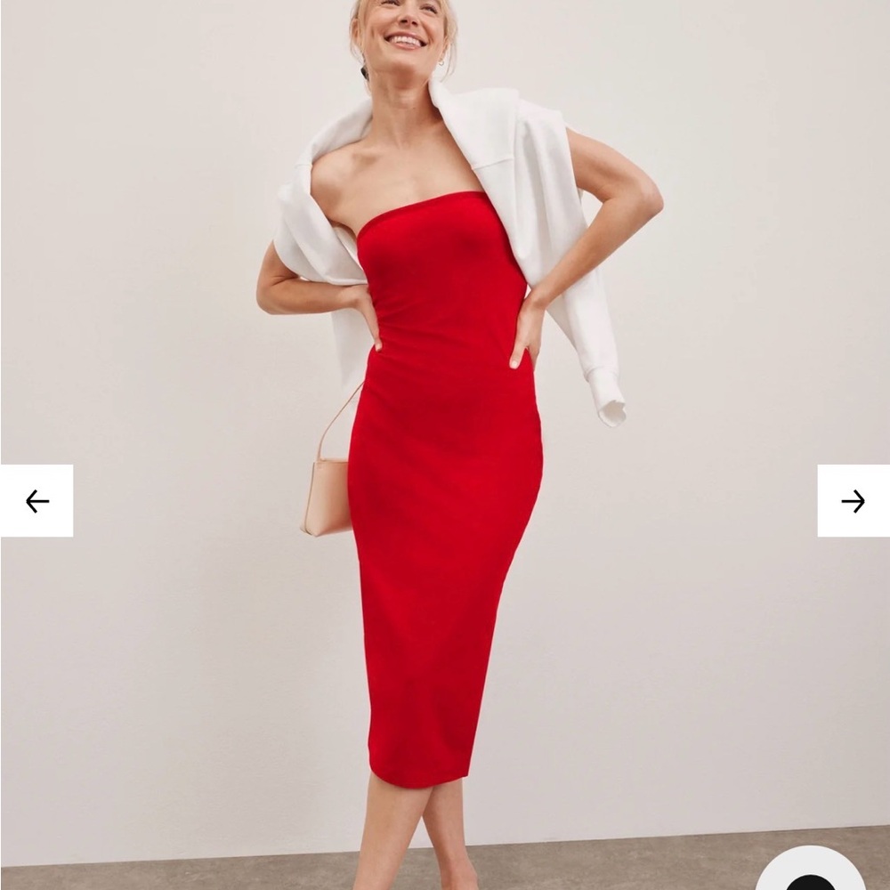 Beyond Yoga Red Strapless Dress - Picture 3 of 4